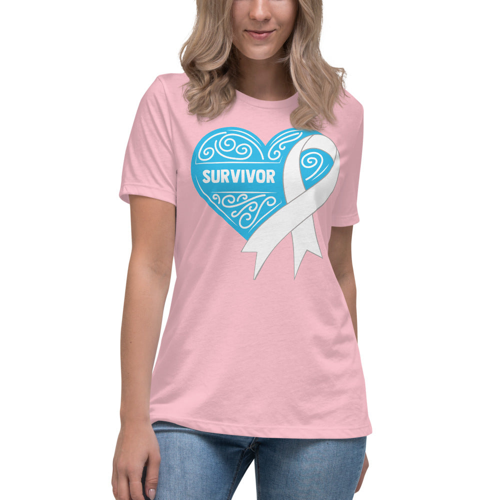 Survivor Blue Lung Cancer -- Womens Relaxed T Shirt