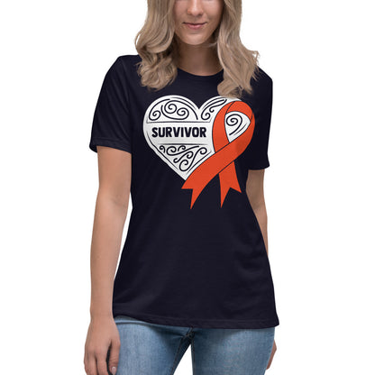 Survivor White Leukemia Cancer -- Womens Relaxed T Shirt