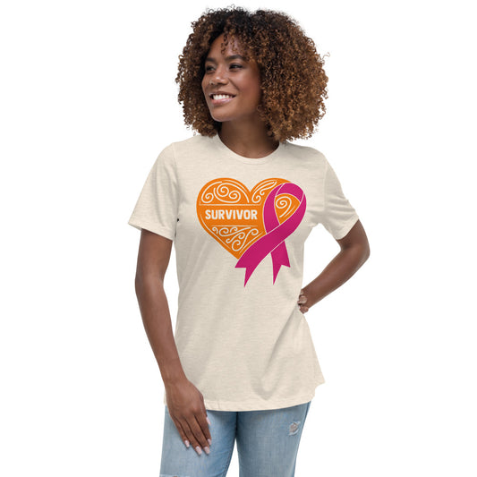 Survivor Orange Breast Cancer -- Womens Relaxed T Shirt