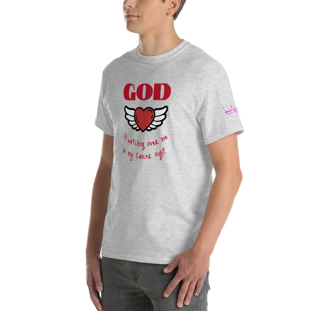 God is watching over my cancer fight - Short Sleeve T-Shirt