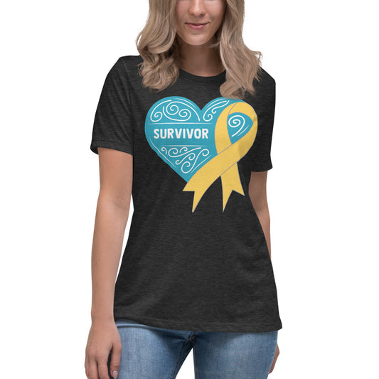 Survivor Teal Childhood Cancer -- Womens Relaxed T Shirt