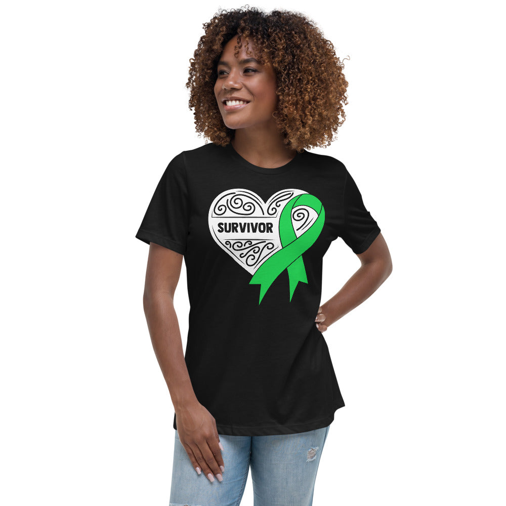 Survivor White Lymphoma Cancer -- Womens Relaxed T Shirt