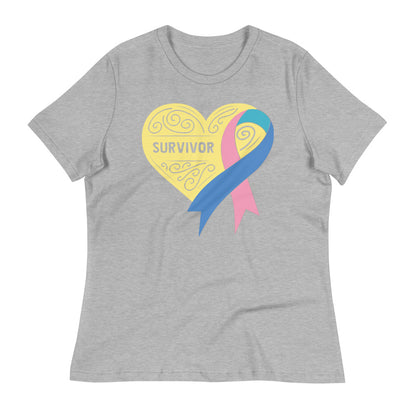 Survivor Cream Thyroid Cancer -- Womens Relaxed T Shirt