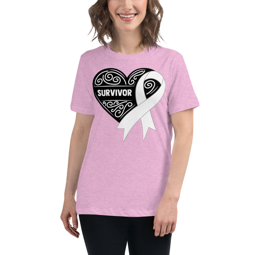 Survivor Black Breast Cancer -- Womens Relaxed T Shirt