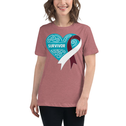 Survivor Teal Head and Neck Cancer -- Womens Relaxed T Shirt