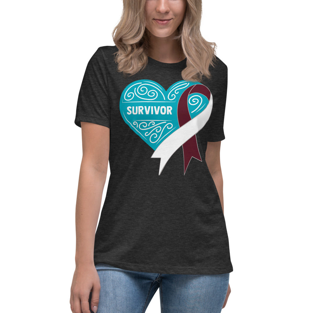 Survivor Teal Head and Neck Cancer -- Womens Relaxed T Shirt