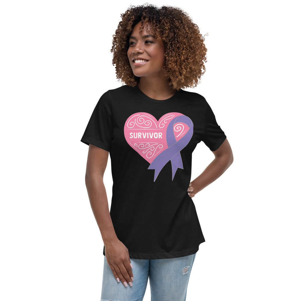 Survivor Pink Hodgkin Lymphoma Cancer -- Womens Relaxed T Shirt