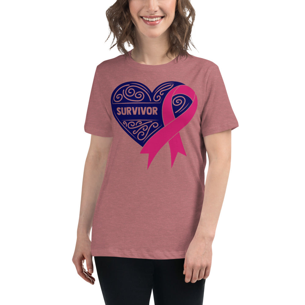 Survivor Pink Breast Cancer -- Womens Relaxed T Shirt