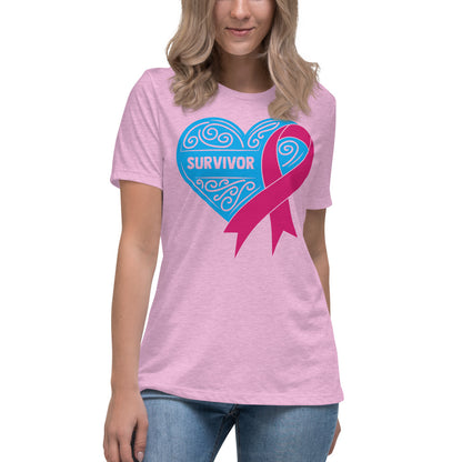 Survivor Light Blue Breast Cancer -- Womens Relaxed T Shirt