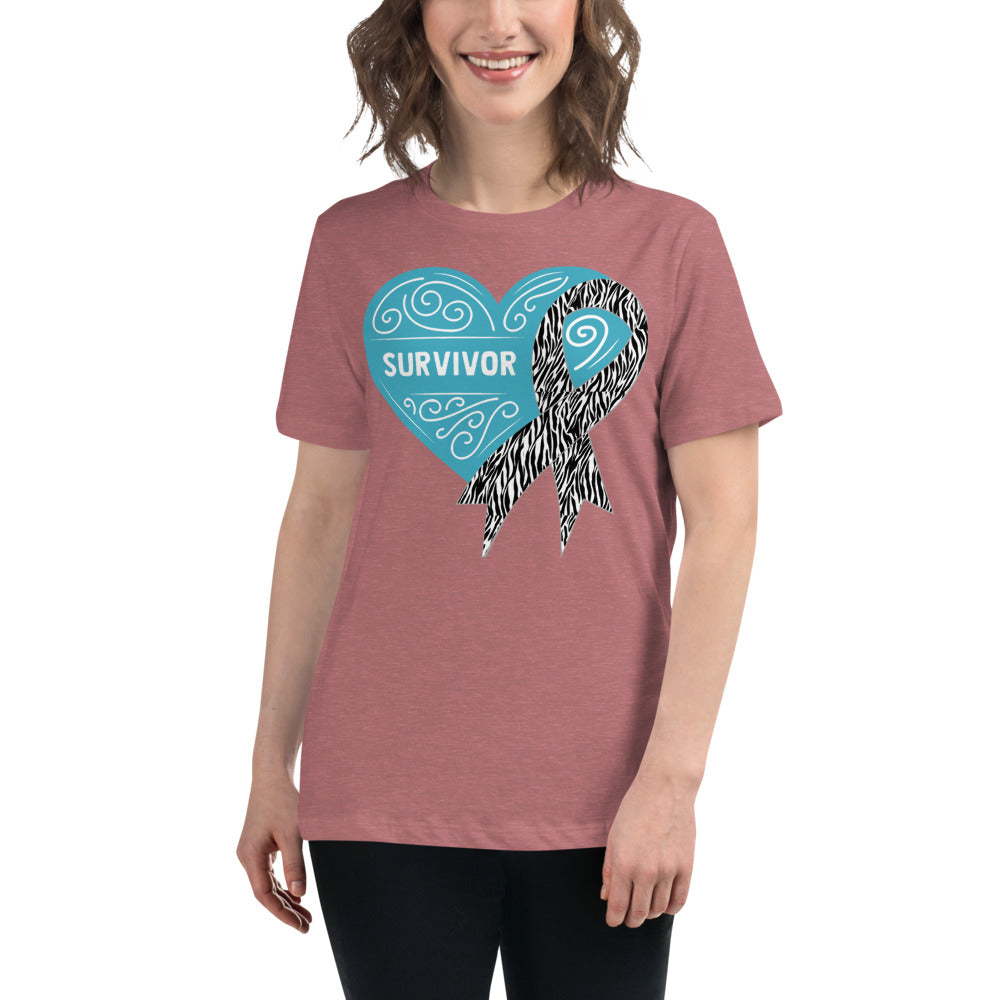 Survivor Blue Carcanoid Cancer -- Womens Relaxed T Shirt