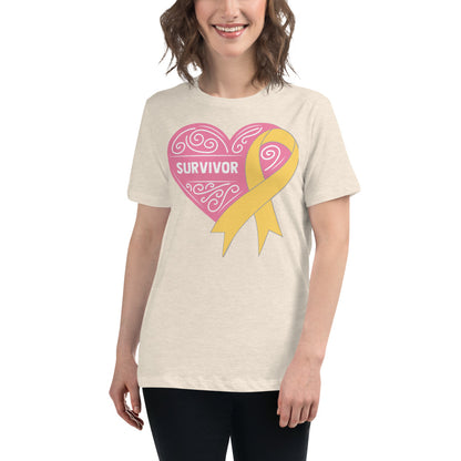 Survivor Pink Childhood Cancer -- Womens Relaxed T Shirt