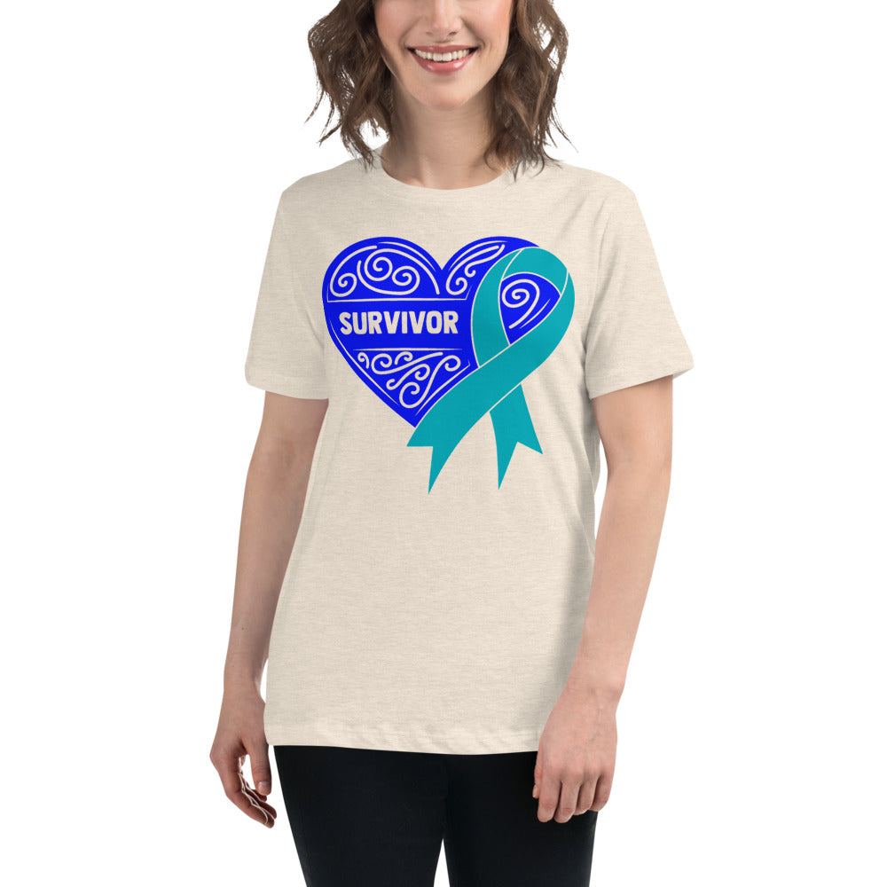 Survivor Royal Blue Ovarian Cancer -- Womens Relaxed T Shirt