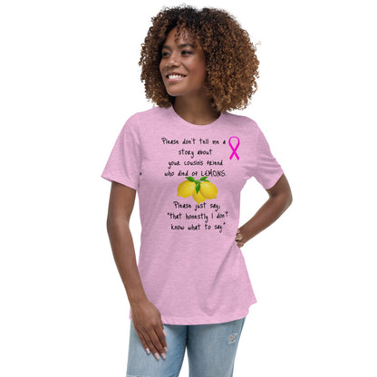 Lemons Cancer Ribbon -  Womens Relaxed T Shirt