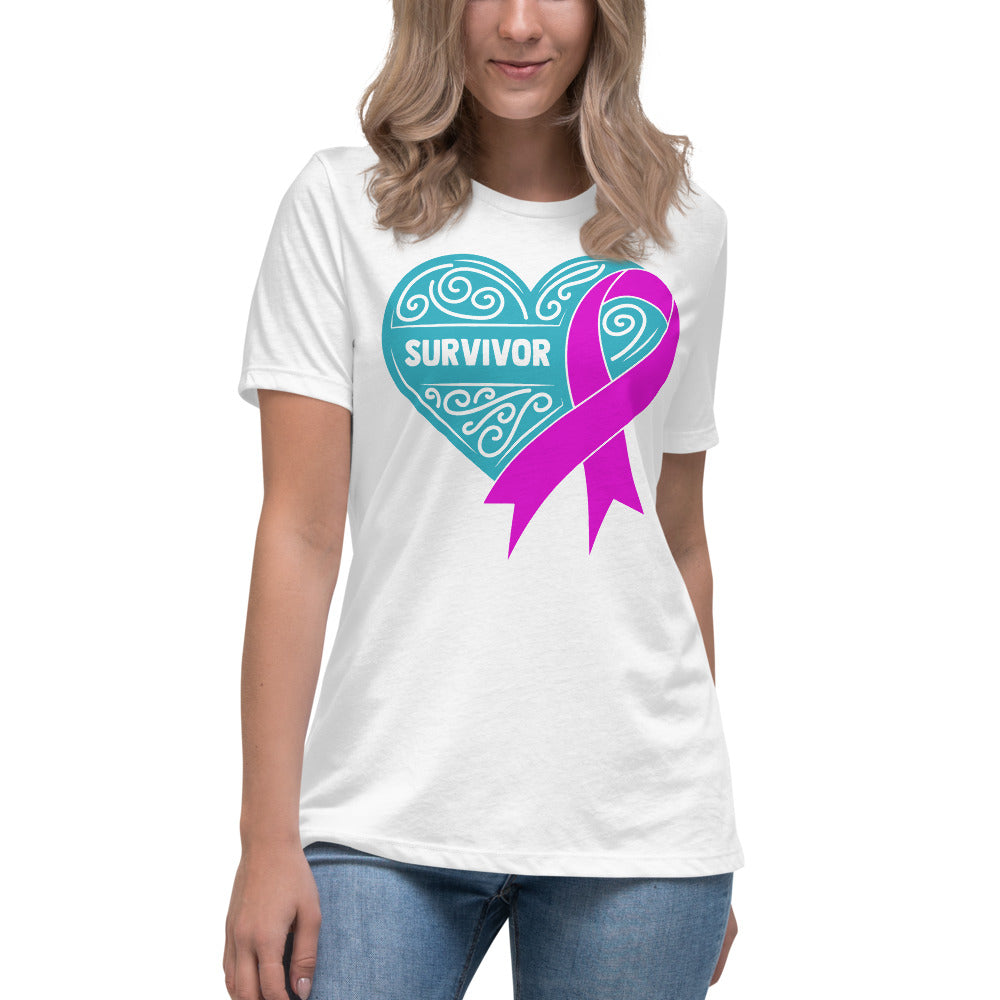 Survivor Teal Breast Cancer -- Womens Relaxed T Shirt