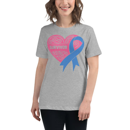 Survivor Pink Colon Cancer -- Womens Relaxed T Shirt