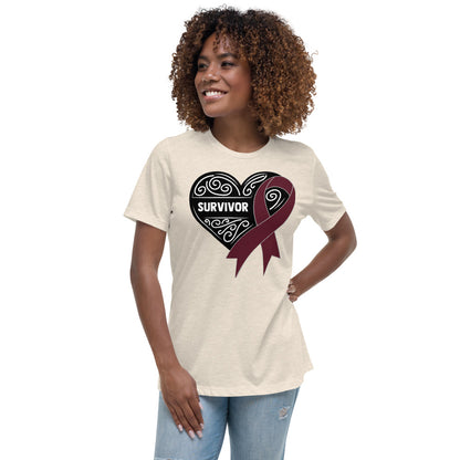 Survivor Black Multiple Myeloma Cancer -- Womens Relaxed T Shirt