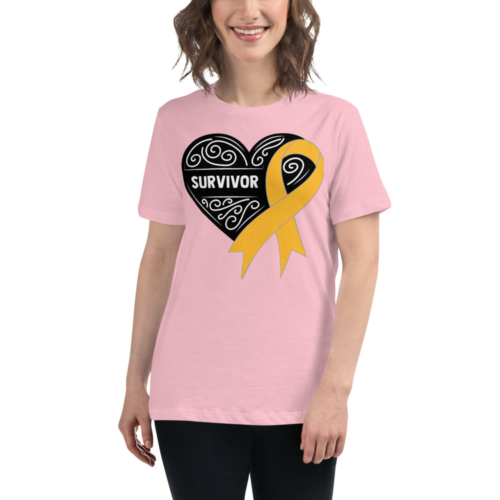 Survivor Black Appendix Cancer -- Womens Relaxed T Shirt