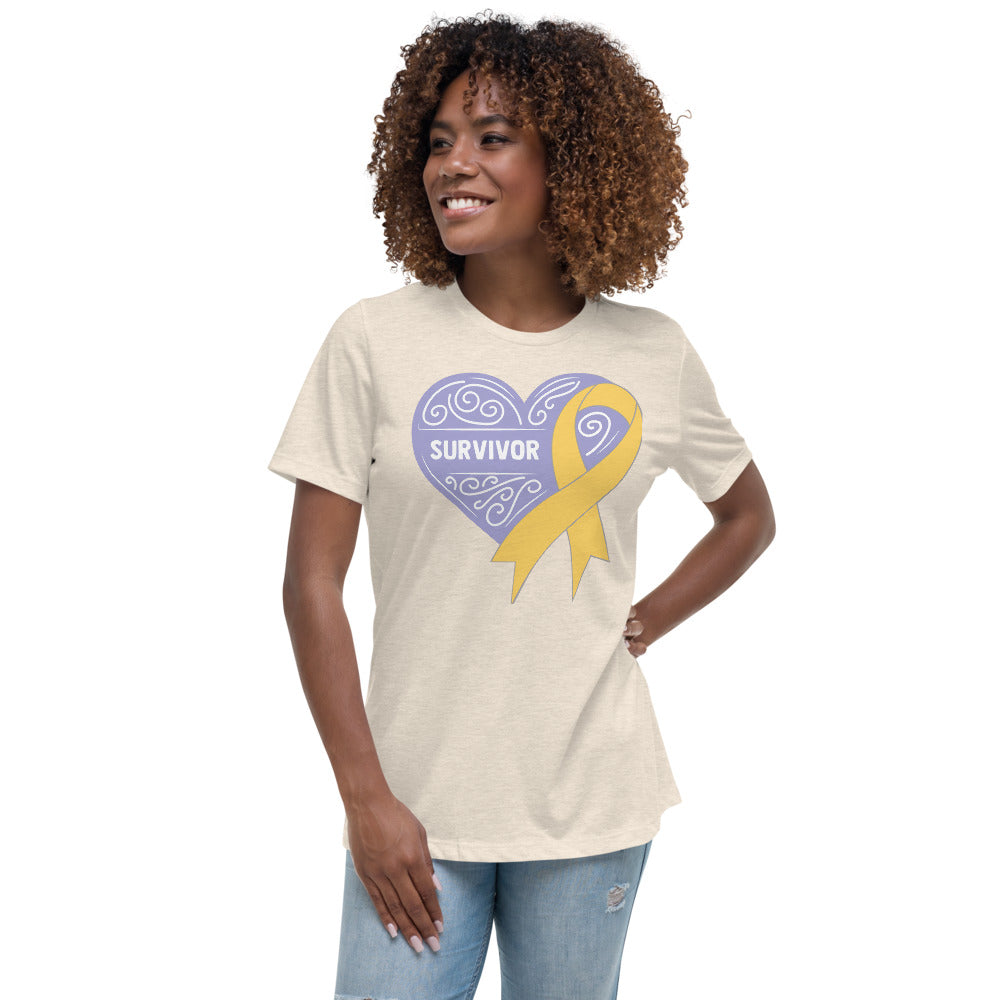 Survivor Lavender Childhood Cancer -- Womens Relaxed T Shirt