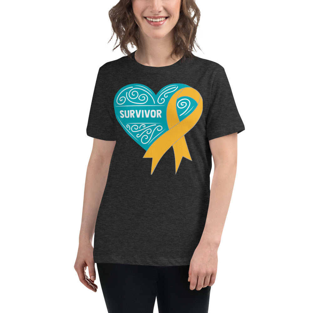 Survivor Teal Appendix Cancer -- Womens Relaxed T Shirt