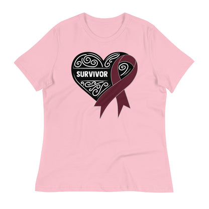 Survivor Black Multiple Myeloma Cancer -- Womens Relaxed T Shirt