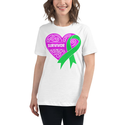 Survivor Pink Lymphoma Cancer -- Womens Relaxed T Shirt