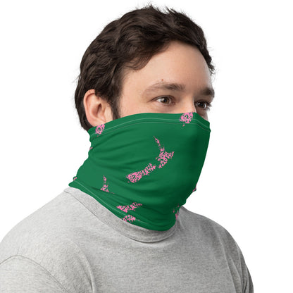 NZ Breast Cancer Dark Green - Neck Gaiter