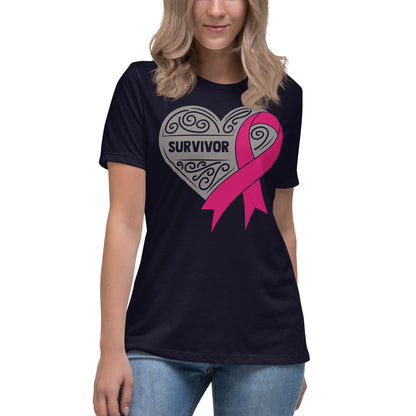 Survivor Grey Breast Cancer -- Womens Relaxed T Shirt