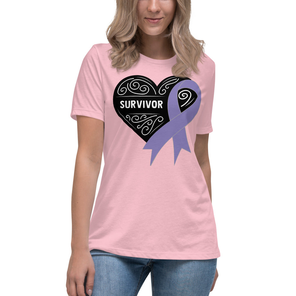 Survivor Black Hodgkin Lymphoma Cancer -- Womens Relaxed T Shirt