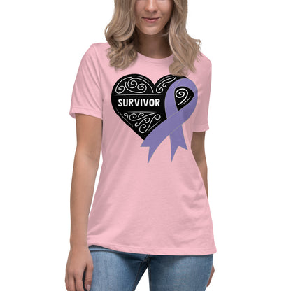 Survivor Black Hodgkin Lymphoma Cancer -- Womens Relaxed T Shirt