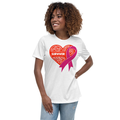 Survivor Red Breast Cancer -- Womens Relaxed T Shirt