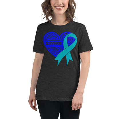 Survivor Royal Blue Ovarian Cancer -- Womens Relaxed T Shirt