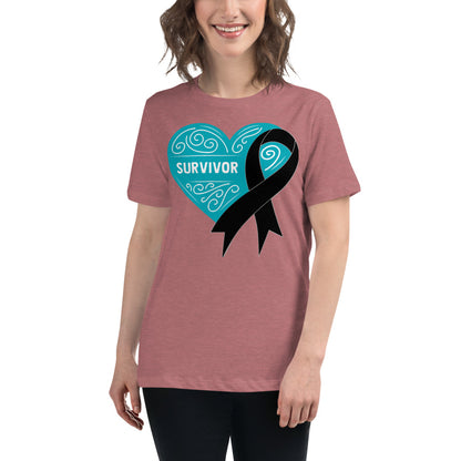 Survivor Teal Skin Cancer -- Womens Relaxed T Shirt