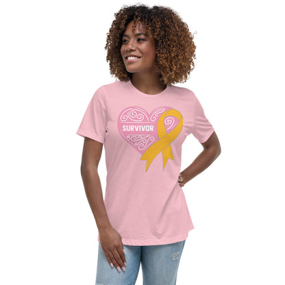 Survivor Pink Appendix Cancer -- Womens Relaxed T Shirt