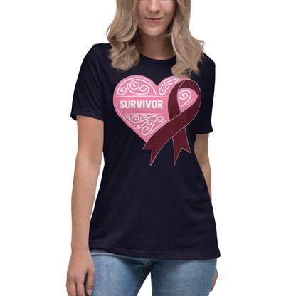 Survivor Pink Multiple Myeloma Cancer -- Womens Relaxed T Shirt