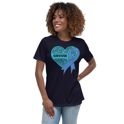 Survivor Teal Colon Cancer -- Womens Relaxed T Shirt