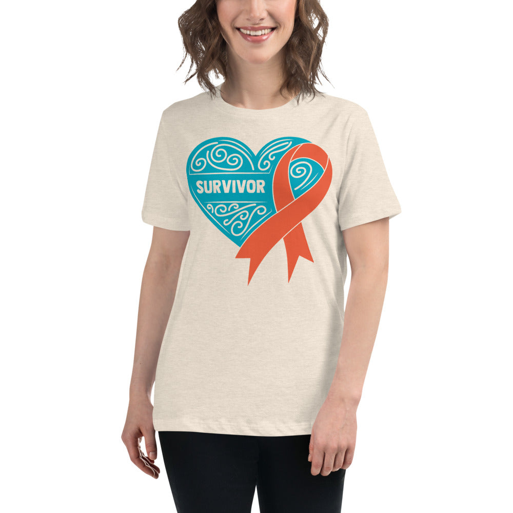 Survivor Teal Kidney Cancer -- Womens Relaxed T Shirt