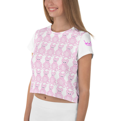 Pink Cancer Bear - All-Over Print Crop Tee