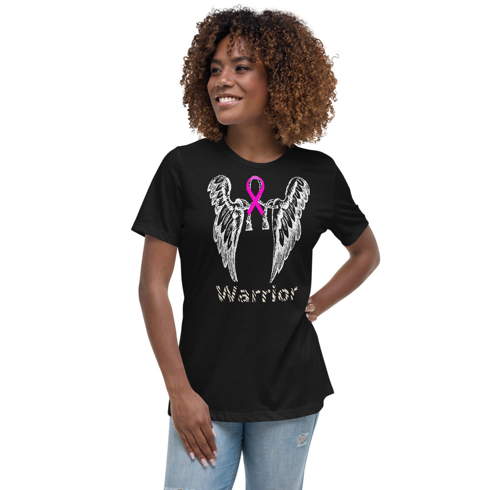 White Wings Breast Cancer Warrior -- Womens Relaxed T Shirt