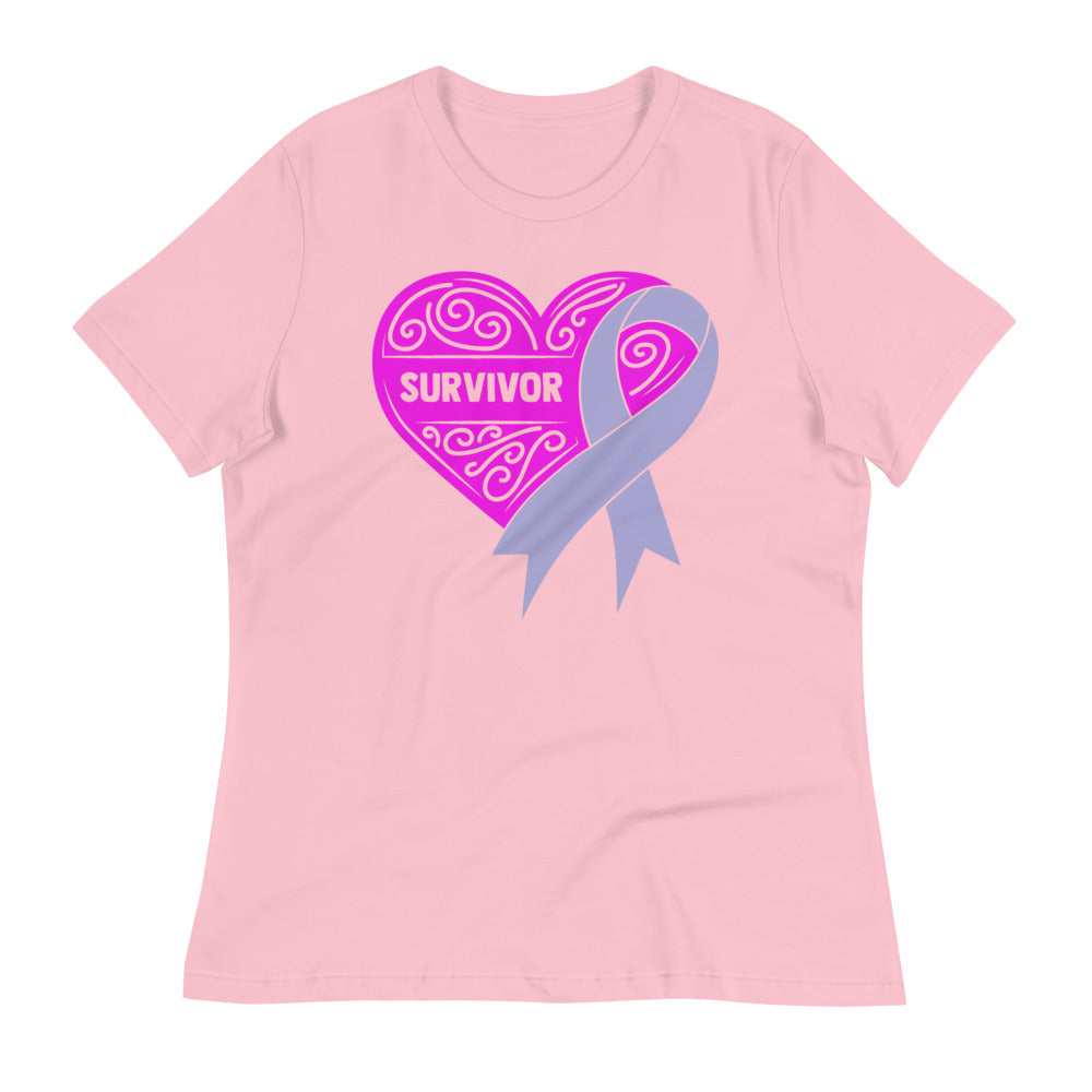 Survivor Pink Stomach Cancer -- Womens Relaxed T Shirt