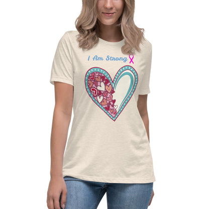 I am strong Blue Heart - Women's Relaxed T-Shirt