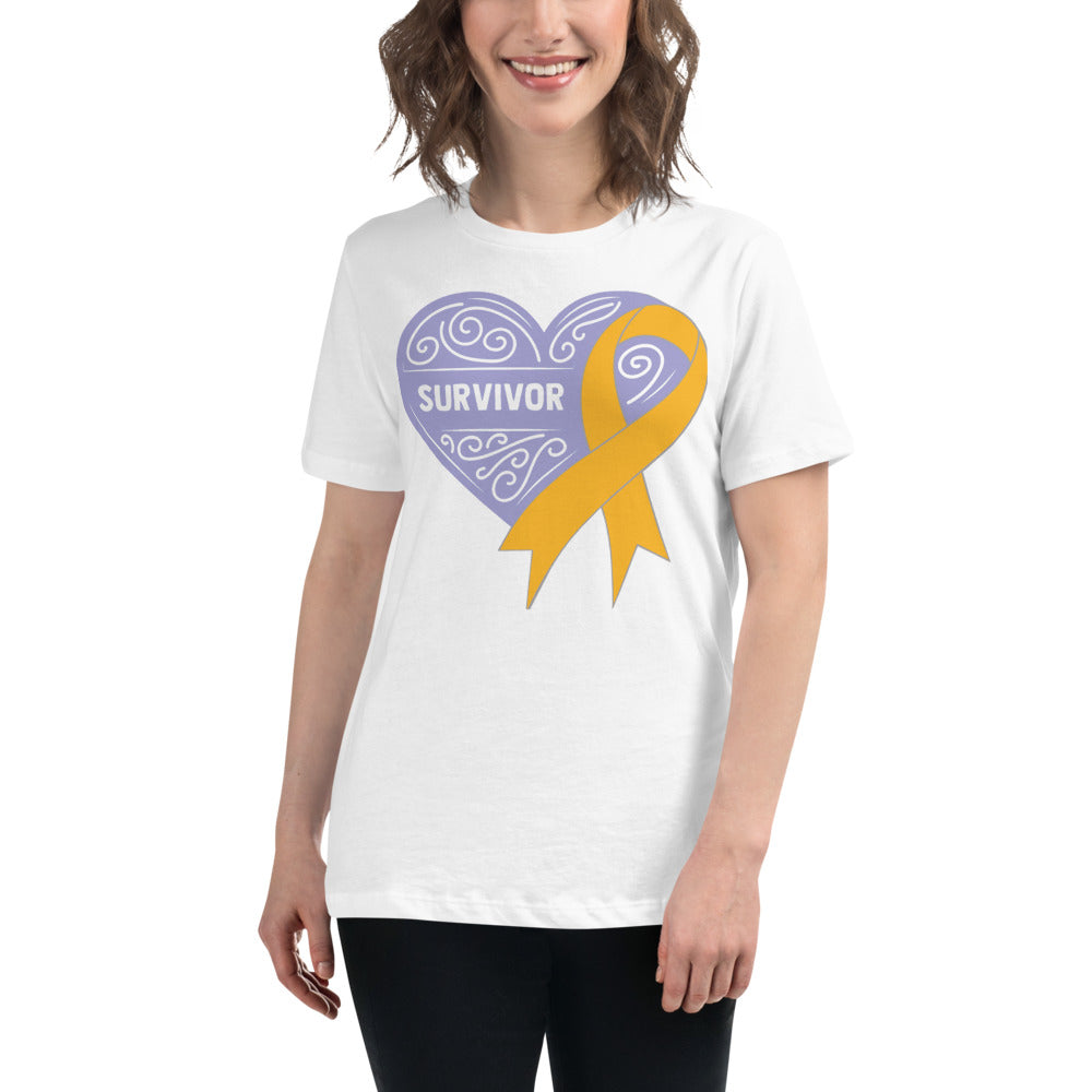 Survivor Lavender Appendix Cancer -- Womens Relaxed T Shirt