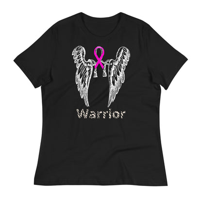 White Wings Breast Cancer Warrior -- Womens Relaxed T Shirt