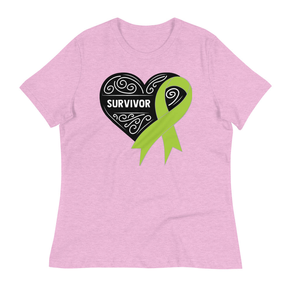 Survivor Black Non Hodgkin Lymphoma Cancer -- Womens Relaxed T Shirt