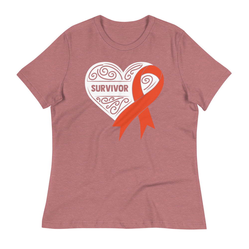 Survivor White Leukemia Cancer -- Womens Relaxed T Shirt