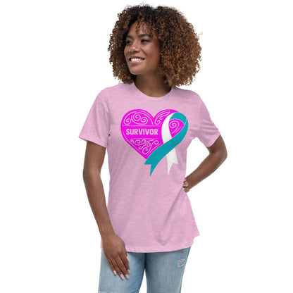 Survivor Pink Cervical Cancer -- Womens Relaxed T Shirt