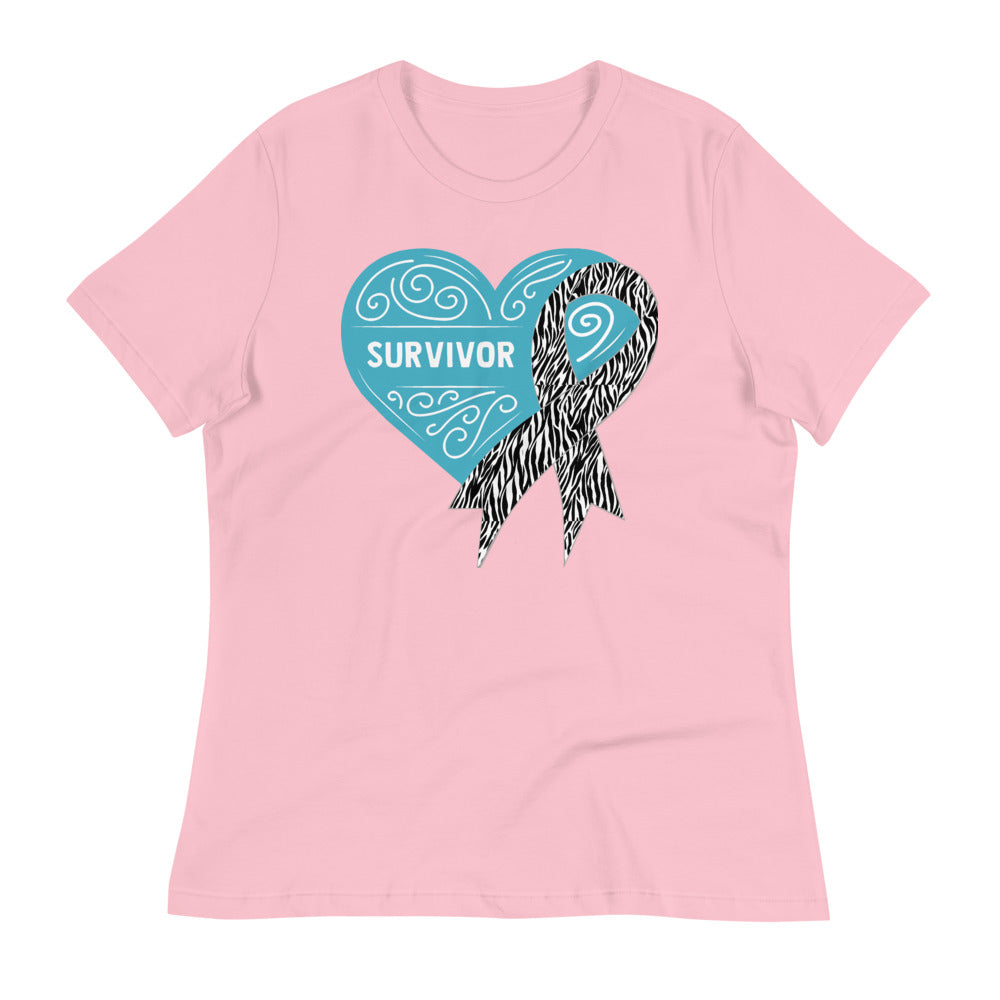 Survivor Blue Carcanoid Cancer -- Womens Relaxed T Shirt