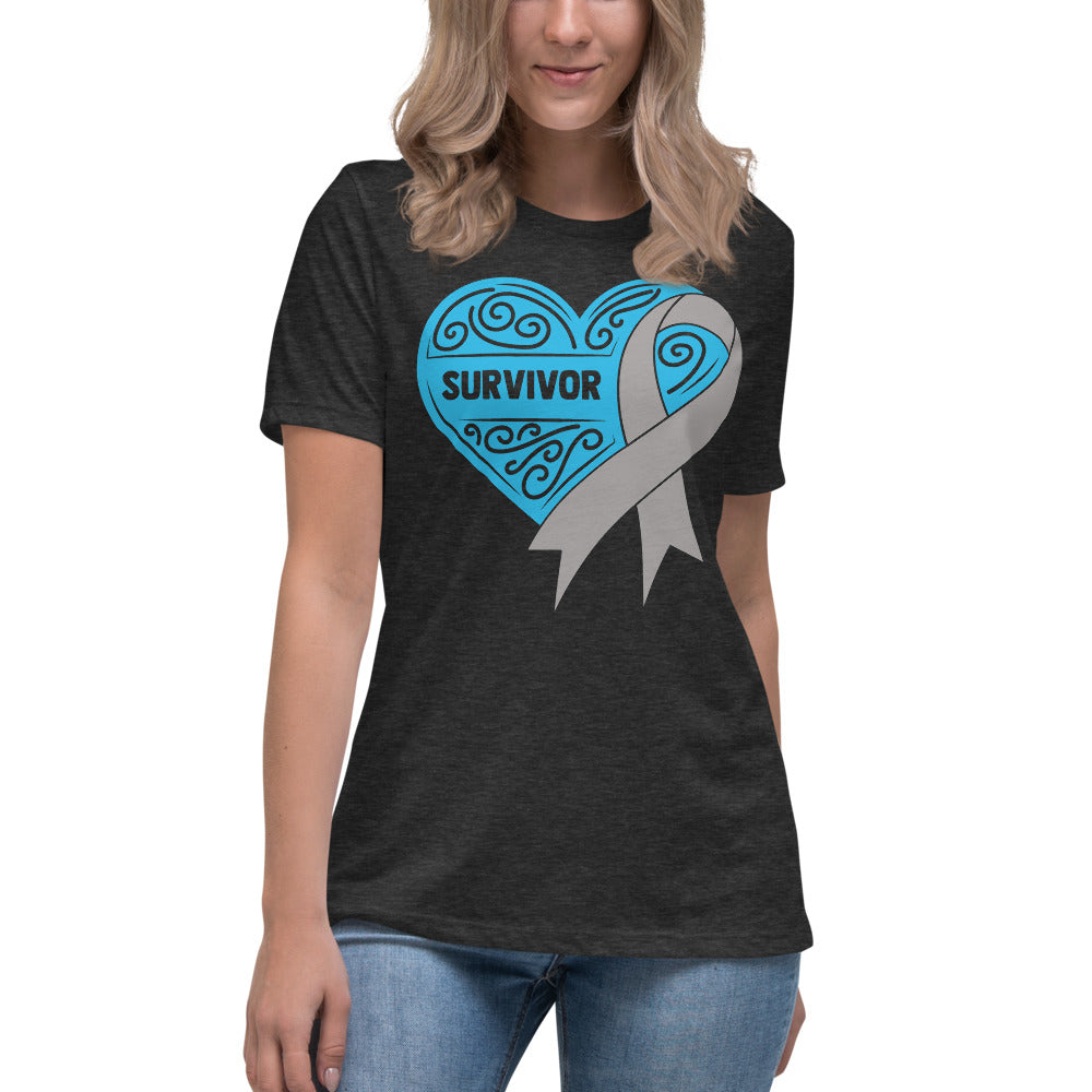 Survivor Blue Brain Cancer -- Womens Relaxed T Shirt