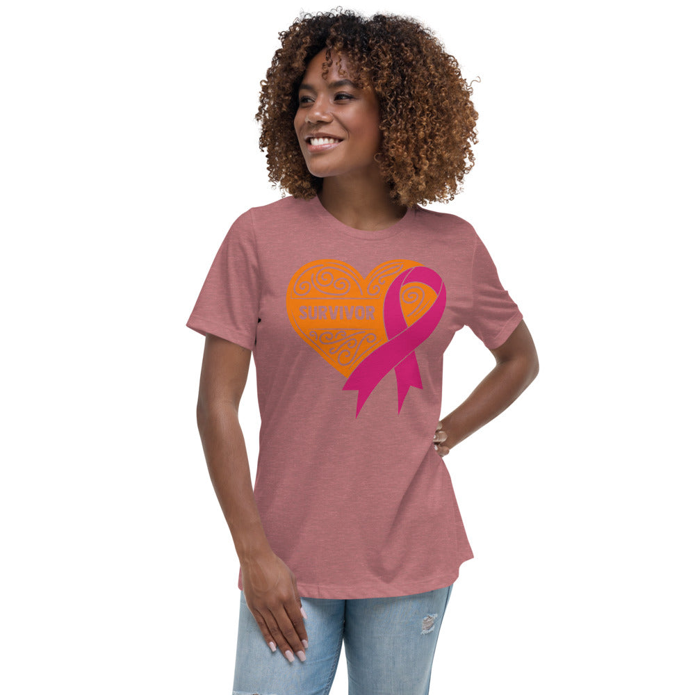 Survivor Orange Breast Cancer -- Womens Relaxed T Shirt