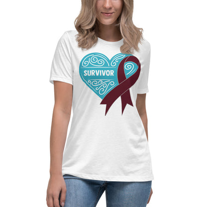 Survivor Teal Multiple Myeloma Cancer -- Womens Relaxed T Shirt