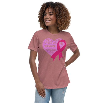 Survivor Pink Breast Cancer -- Womens Relaxed T Shirt